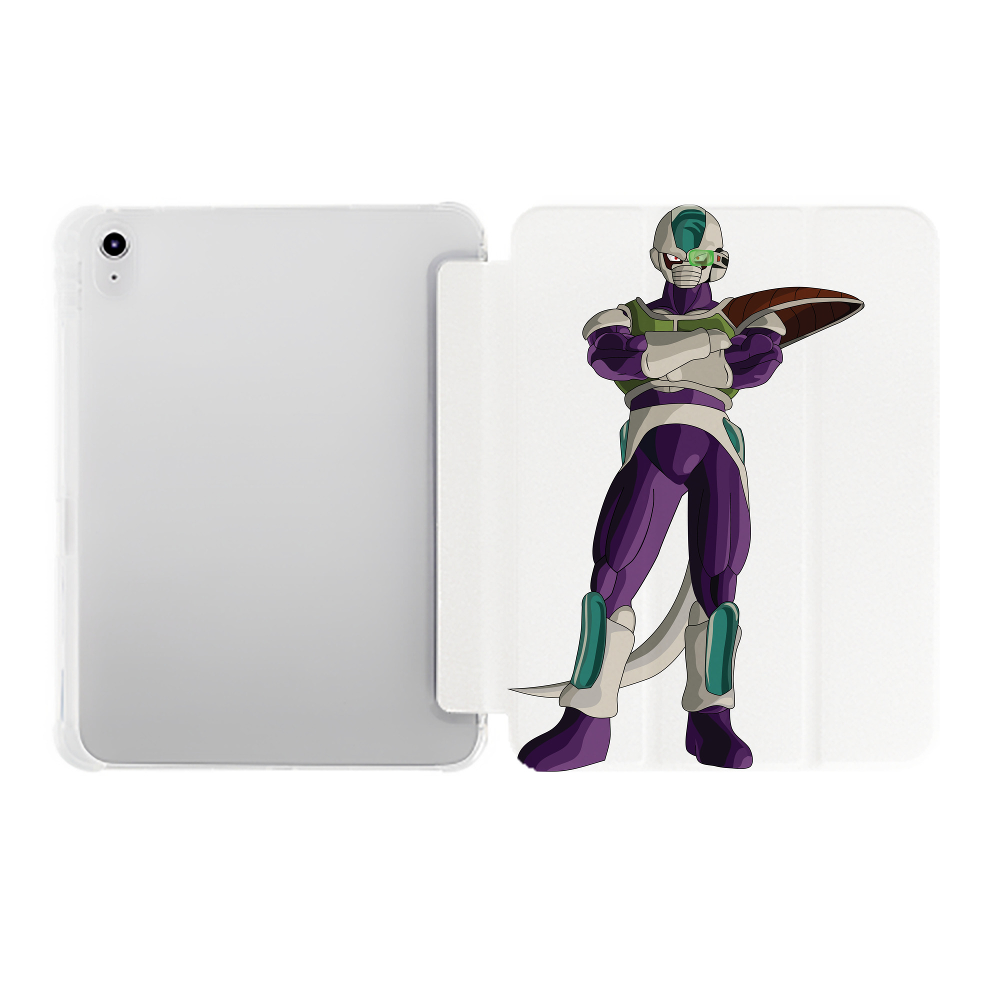（画像用） ドラゴンボール フリーザ DRAGON BALL Frieza IPad ケース ペン収納付き 三つ折りスタンド PUレザー×シリコン 対応機種9.5/10.5/10.9インチ